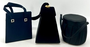 lot 40 image: Set of 3 Elegant Vintage Handbags in Black and Navy