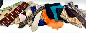 lot 54 image: Collection of Vintage Ties and Assorted Scarves