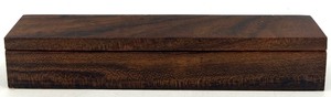 lot 65 image: Handcrafted Wood Pen Case with Blue and Gold Pen, Signed