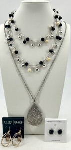 lot 67 image: White House Black Market Jewelry Set with Two Necklaces and Two Pairs of Earrings