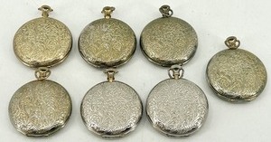 lot 77 image: Ornate Pocket Watch Style LocketsCases with Engraved Design