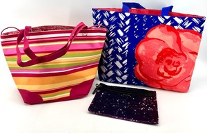 lot 83 image: 2 Tote Bags and 1 Purple Sequin Zipper Pouch