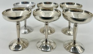 lot 94 image: Set of 6 Plator Silverstone Spain Silver-Plated Coupe Glasses