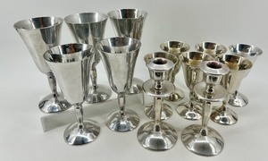 lot 95 image: Plator Silverstone Spain Silverplated Goblets and Candlesticks Set