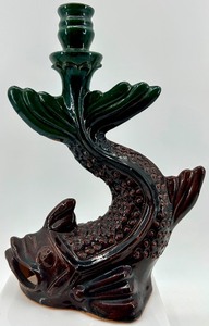 lot 97 image: Vintage Soviet Era Ceramic Fish Shaped Candle Holder