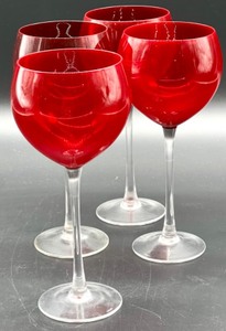 lot 166 image: Lenox Holiday Gems Ruby Balloons Set of 4 Wine Glasses in Box #1