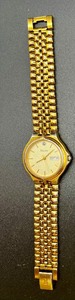 lot 200 image: Bulova Quartz Gold-Tone Wristwatch with Day-Date Display