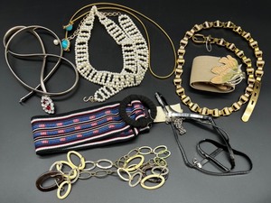 lot 213 image: Collection of Vintage and Modern Fashion Belts and Necklaces