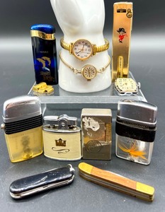 lot 237 image: Collection of Vintage Watches, Cigarette Lighters, and Pocketknives