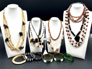 lot 238 image: Mixed Collection of Tribal Style Necklaces, Earrings, and Bracelets