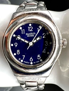 lot 127 image: Swatch Irony Stainless Steel Wristwatch with Blue Dial
