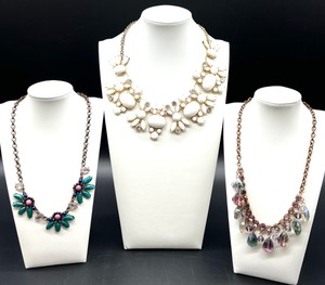 lot 135 image: Vintage Set of 3 Statement Costume Necklaces with Colored Stones
