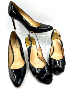 lot 142 image: Cole Haan Black Patent Leather High Heel Shoes, Size 9 AA Set of 2 Pairs