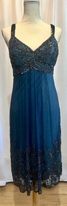 lot 279 image: Stenay Size 8 Blue Beaded Cocktail Dress with Sequin Embellishments
