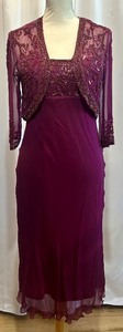 lot 280 image: Stenay Beaded Silk Dress with Sheer Bolero Jacket Size 8