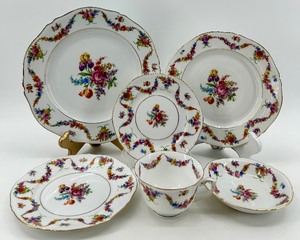 Vintage Floral Swag Epiag Porcelain China with service for 12+