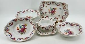 lot 3B image: Vintage Floral Swag Epiag Porcelain China Accessories