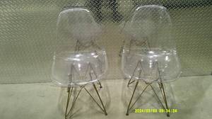 lot 49 image: Pair of Clear Plastic Chairs