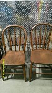 lot 55 image: Pair of Plain Wooden Chairs