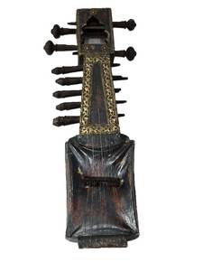 lot 47 image: Vintage Sarangi Violin  from India, Asia, Afghanistan made of wood (missing bow) 