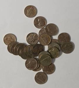 lot 28 image: 27 Jefferson Nickels (Late 40s, 50s and 60s)