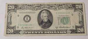 lot 82 image: 1950-B  Star 20 Dollar Federal Reserve Note