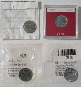 lot 90 image: 4    1943 Unc Steel Wheat Pennies