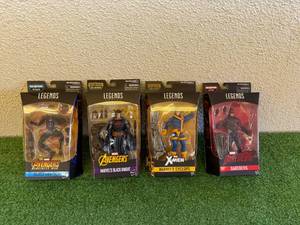 lot 41 image: Marvel Legends Black Panther, Marvels Black Knight, Marvels Cyclops & Daredevil