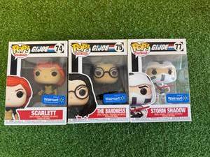 lot 48 image: Funko POP GI Joe Scarlett,. Storm Shadow & The Baroness