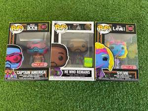 lot 55 image: Funko POP Captain America, Sylvie & He Who Remains
