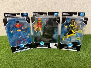 lot 123 image: DC Multiverse Superman Jon Kent, Robin & Static Shock