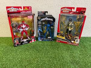 lot 241 image: Power Rangers Armored Super Mega Silver Ranger, Armored Mighty Morphin Red Ranger & Legacy Collection Blue Ranger