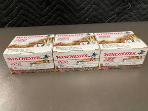 Lot of 3 Winchester .22 Long Rifle 222-Round Bulk Packs, Hollow Point Copper Plated