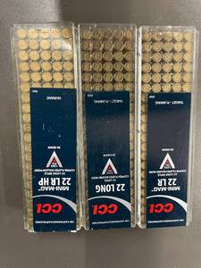 lot 16 image: CCI .22 LR and .22 Long Rimfire Ammunition Lot - 3 Boxes
