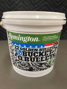 lot 25 image: Remington 22 Golden Bullet Bucket O Bullets Rimfire Cartridges
