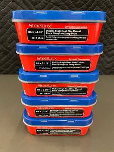 lot 55 image: Lot of 5 SteelLinx #6 x 1-14 inch Phillips Bugle Head Drywall Screws