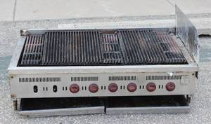 lot 5 image: Wolf  46-78 Inch Countertop Charbroiler LP Gas 136000 BTU with 8 Burners