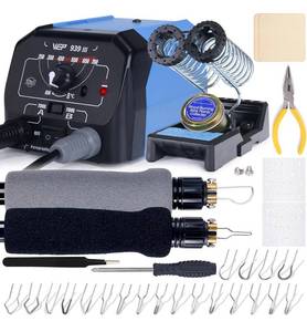 lot 150 image: WEP 939-III Dual Pen Wood Burning Pyrography Kit - Brand New B