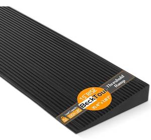 lot 160 image: BeckTour 1.5 inch Rise Threshold Ramp, 2204 lb Rubber - Brand New B