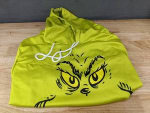 lot 169 image: The Grinch Hoodie Adult Size Large Neon Green - Brand New