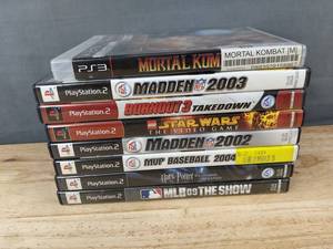 lot 2E image: 8 PlayStation 2 and PS3 Videogames Mortal Kombat, Madden NFL 2002 & 2003, Lego Star Wars C
