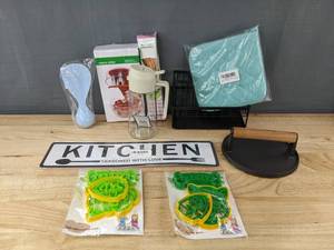 lot 202 image: Kitchen Tools and Decor - Cherry Pitter, Sushi Roll, Bellemain Press & More - Brand New