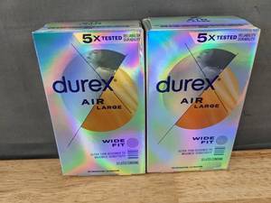 lot 211 image: 20 Durex Air Large Wide Fit Latex Condoms - Brand New
