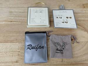 lot 219 image: Jewelry Assortment 3 Pairs Earrings & 10 16g Eyebrow Rings, CZ, 10K Gold Plated, & Sterling Silver - Brand New