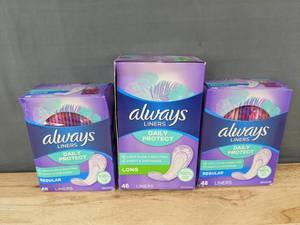 lot 233 image: 142 Always Liners Daily Protect Feminine Hygiene - Brand New