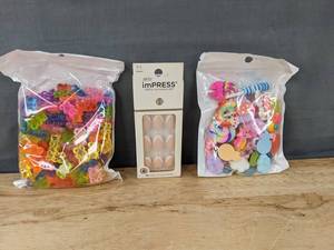 lot 240 image: 30 imPRESS Press-On Nails & 210 3D Nail Decorations - Brand New