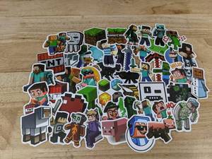 lot 243 image: 50 Minecraft Stickers Video Game Characters and Blocks, Assorted Designs - Brand New