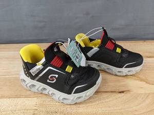 lot 49E image: S Sport by Skechers Boys Light-Up Sneakers Size 8 Black - Brand New