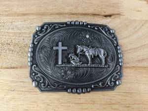 lot 76E image: Ornate Western Christian Belt Buckle - Brand New