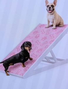 lot 999 image: Wooden Dog Ramp Pink Mintedpaws $89.99 - Brand New